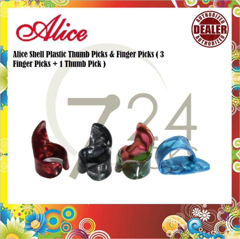 724 ROCKS Alice Shell Plastic Thumb Picks & Finger Picks - 4 piece Random Color ( 3 Finger Picks + 1 Thumb Pick ) Malaysia