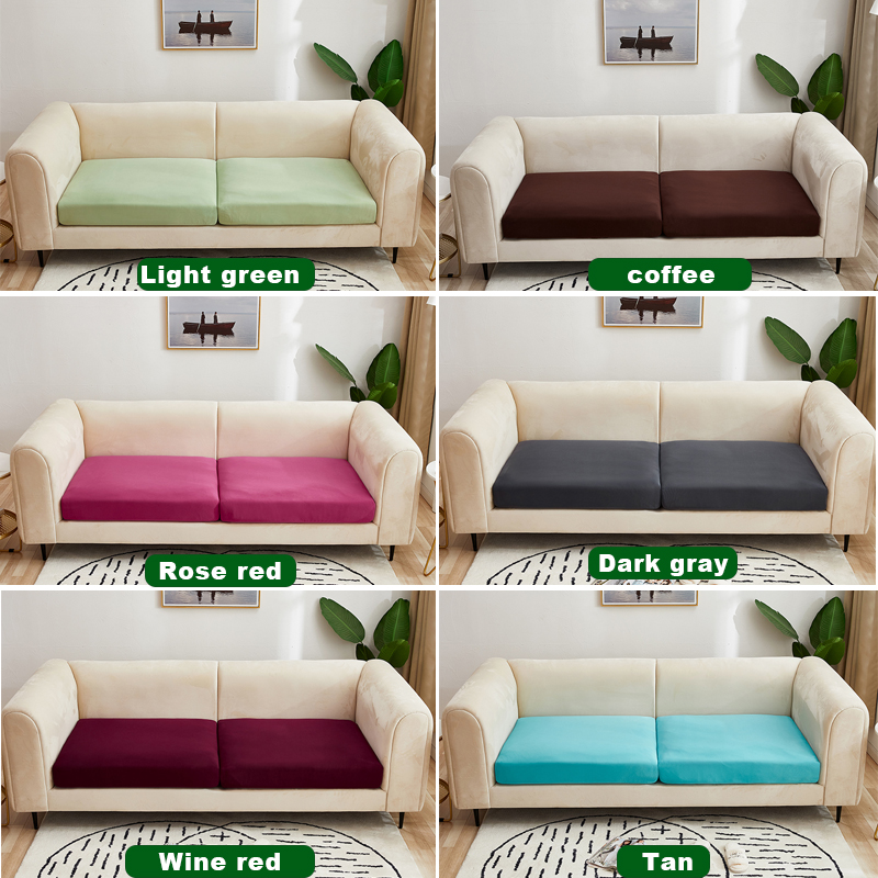 Bestenrose Bọc Ghế Sô Pha Co Giãn Bọc Ghế Sô Pha Kích Thước Lớn Chắp Vá 1/2/3/4 Chỗ Ngồi Bọc Đệm Lưng Sarung Kusyen Bujur Màu Trơn Để Trang Trí Phòng Khách Sofa Sarung