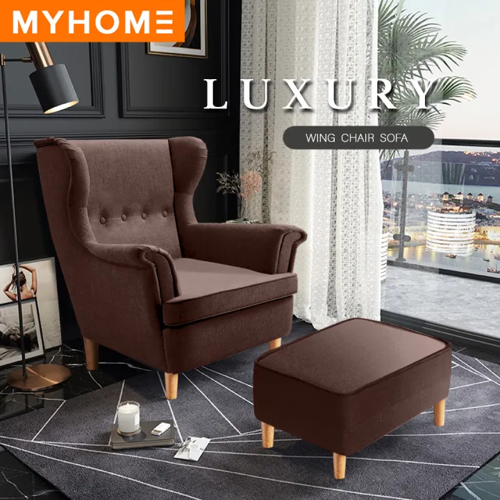 Pre Order Myhome Rayleigh Wing Sofa Chair With Canvas Fabric High Back Single Seater Sofa Sofa Murah Eta 09 08 2021 Lazada