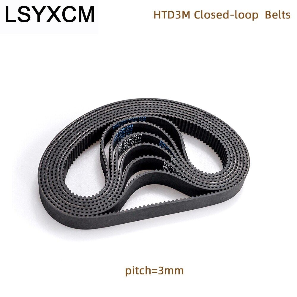 2Pcs HTD3M-231 Width 7mm Arc Teeth Rubber Synchronous Belt, Pitch 3mm