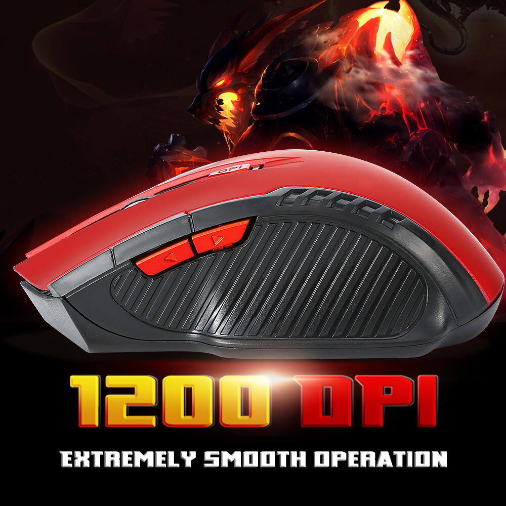 BOKEWU 2.4g Chuột chơi game không dây quang 6 nút chuột 2000dpi chuột USB cho máy tính xách tay PC