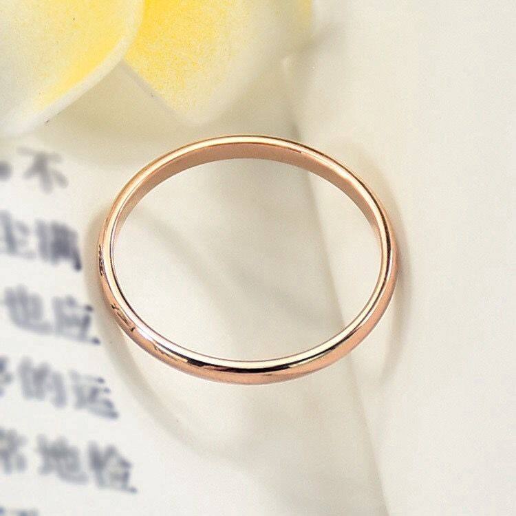 RAISS 18K Titanium Couple Ring Women Fashion Simple And Smooth Titanium Ring Rose Gold Ring