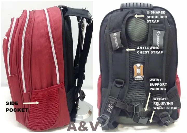 school backpack with chest and waist strap