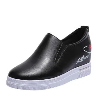 fashion letter slip on wedge sneakers