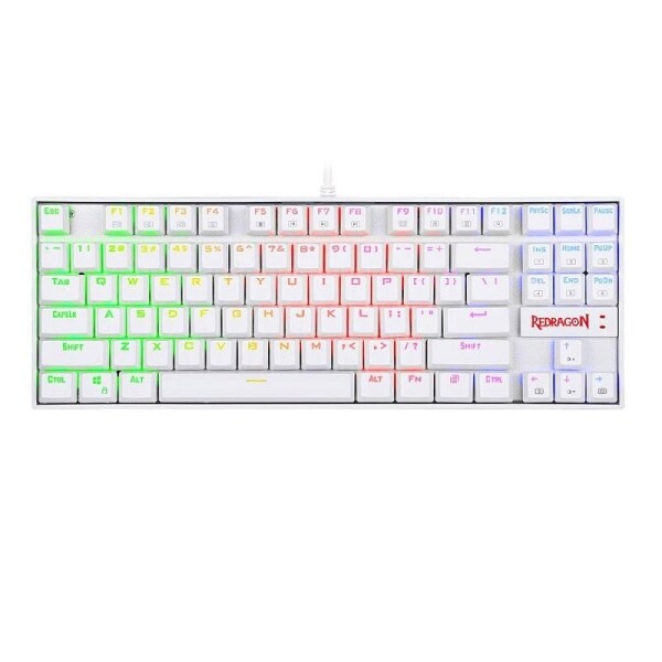 Redragon K552 RGB Illuminated Gaming 87-Keys Mechanical Keyboard, Cable Length: 1.8m(White) Singapore