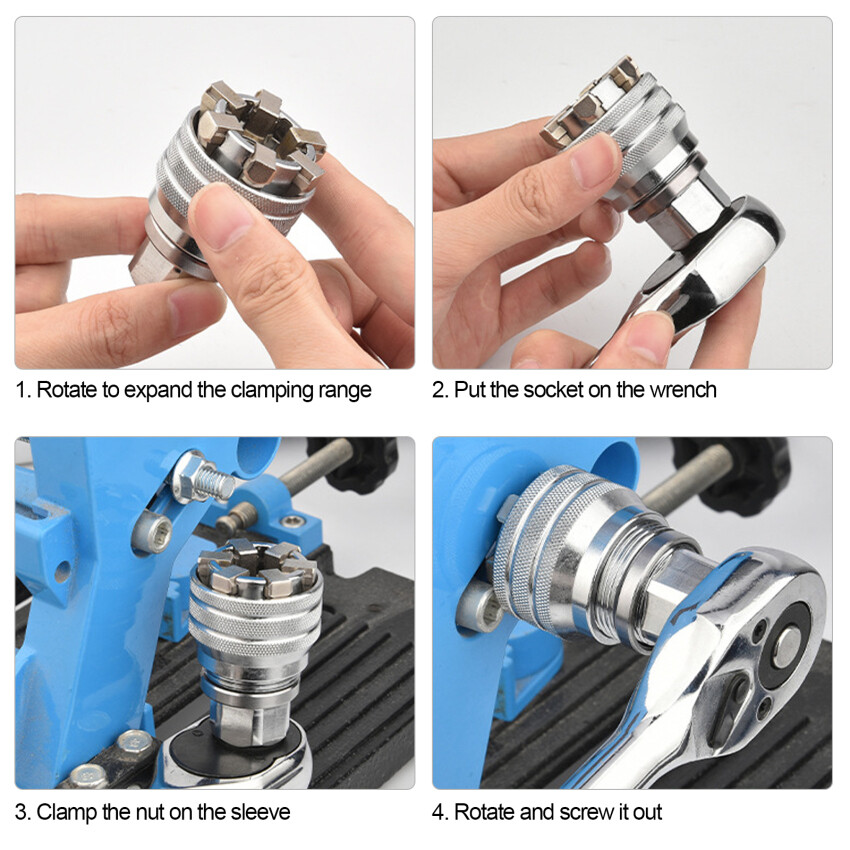 3/8 Inch Socket Ratchet Wrench &Amp; Universal Socket Tool Set, Super Socket Adapter , Drive Ratchet Handle, Universal Socket For DIY Handyman,Husband,Boyfriend,Dad