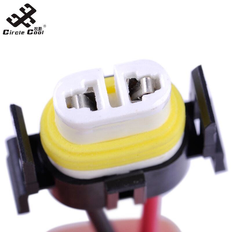 Circle Cool 2Pcs H11 Female Ceramic Wire Harness Extension Socket Adapter with Line for Headlights