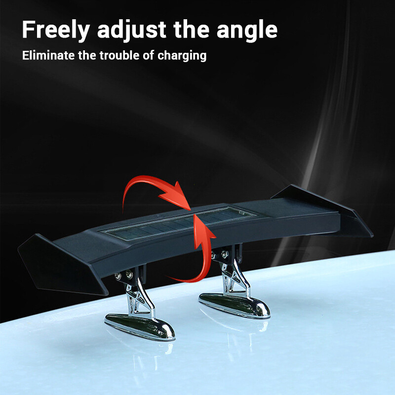 Mini Solar Car Rear Spoiler Light 12V Flashing Warning Light Adjustable  Multi-mode Car Tail Lights