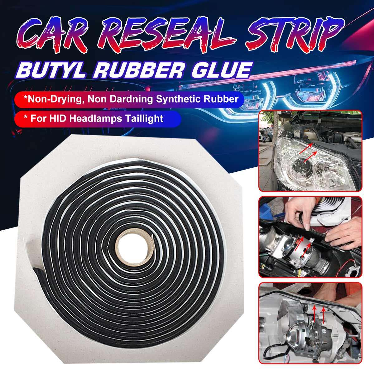9mm x 4mm LED Headlight Sealant Glue Retrofit Reseal Car Reseal Strip