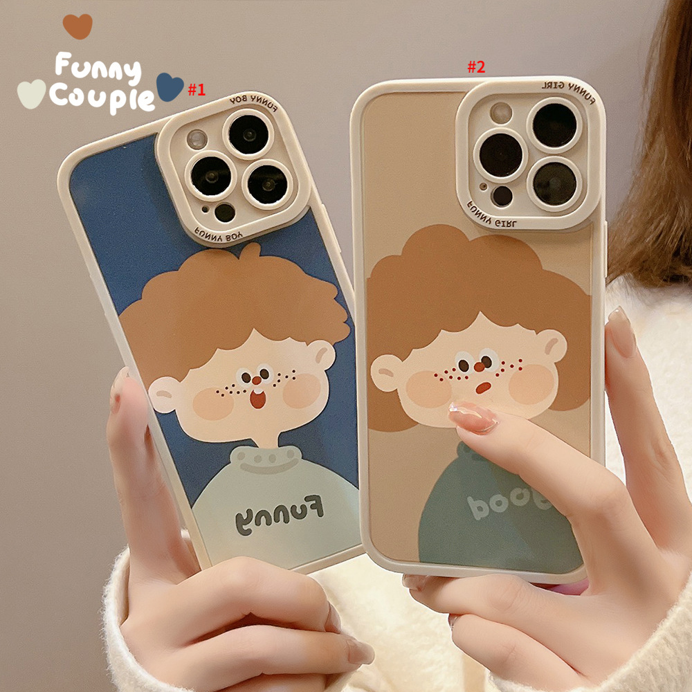 Simple Ins Cartoon Couple Soft Silicone Cute Casing IPhone 15 15plus 15pro 15promax 13mini 13 13Pro 13pro Max 12Mini 12 12Pro 12Pro Max 11 11Pro 11ProMax XS Max XR XS Case for IPhone 8 Plus  7 Plus Fashion Phone Cover