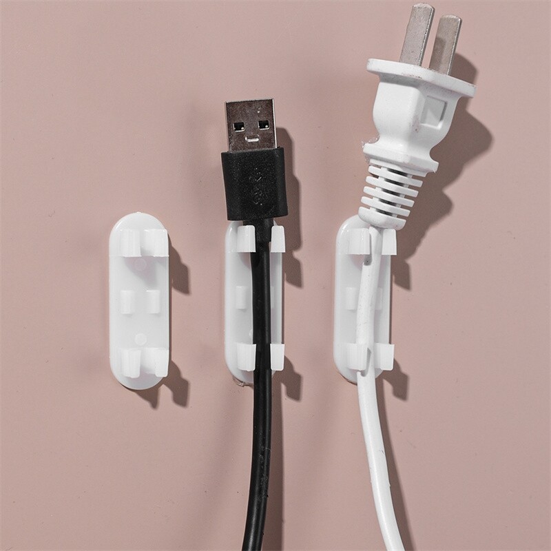3/5/10 cái Bộ Kẹp giữ dây cáp tự dính kẹp dây cáp điện thoại dữ liệu USB cuộn dây Dây cáp máy tính để bàn quản lý Clip dụng cụ giữ dây tường dây quản lý Clip