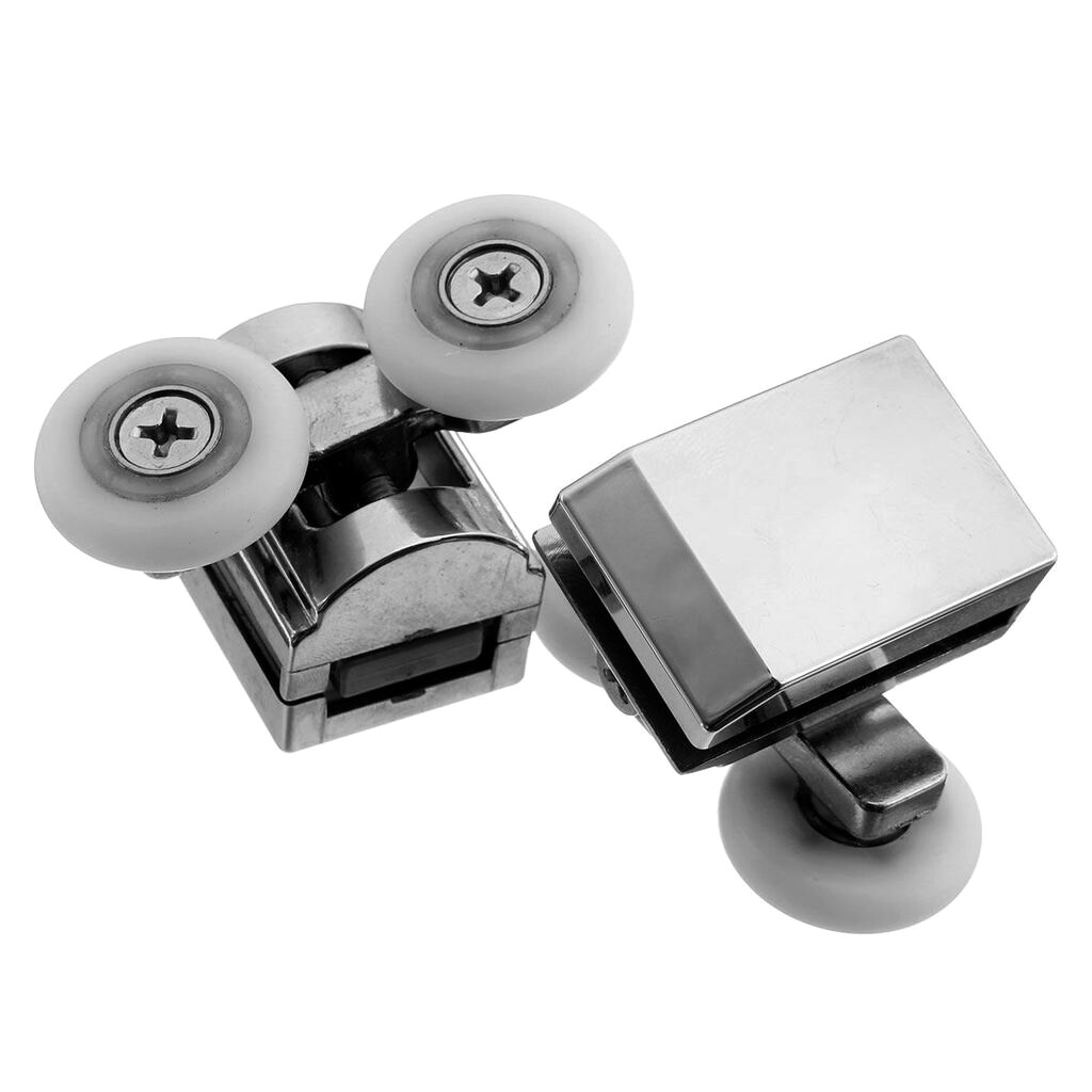 Baoblaze 4Pcs Double Sliding Shower Door Glass Upper Rollers Runners Wheels 23mm