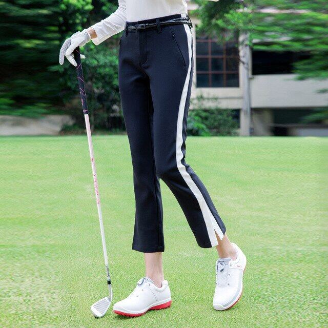 Golf Pants Women High Elastic Pants Leggings Women Flared Slim Sport Trousers Quick-Dry Split Tennis Casual Sweatpant