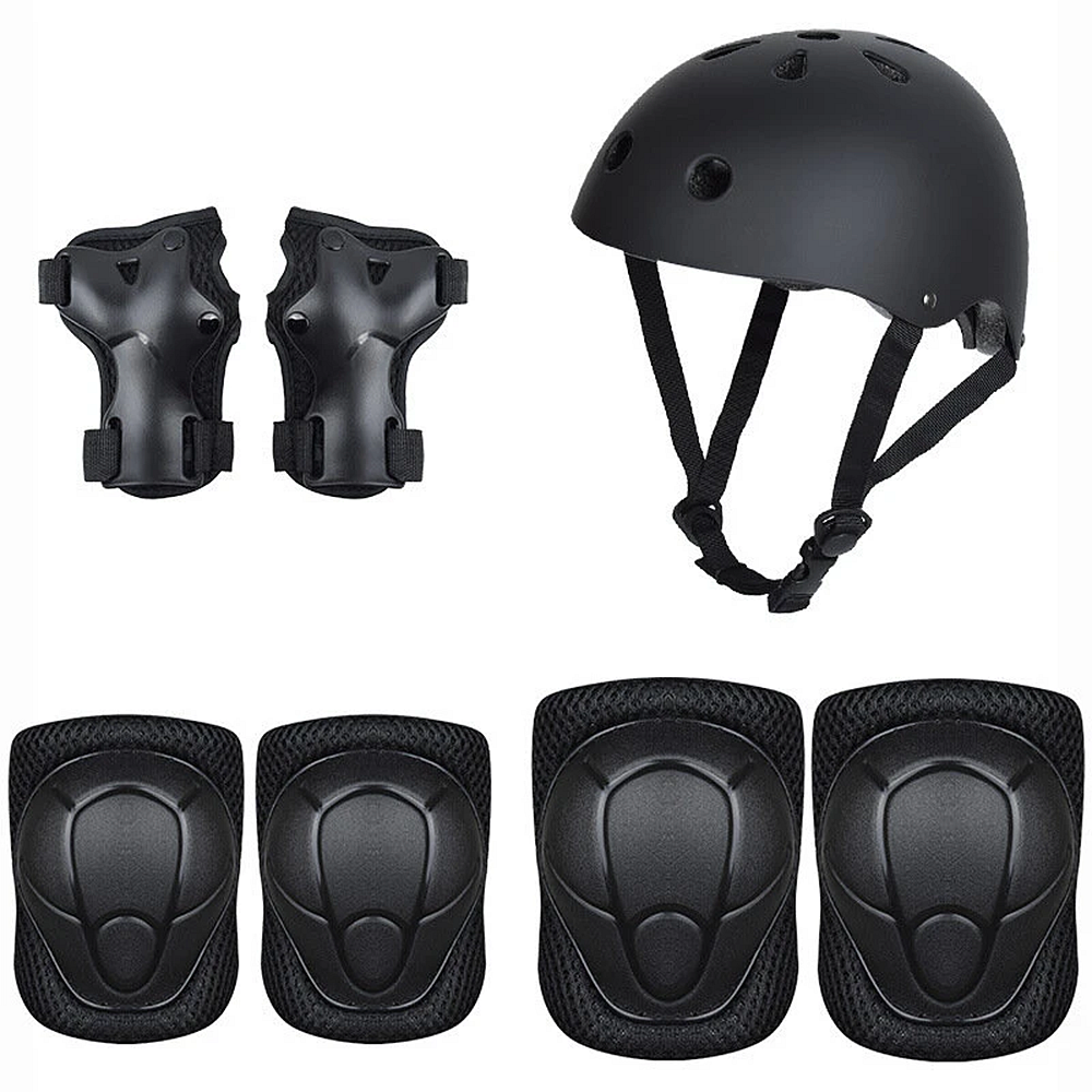 Virwir 7-in-1 Protective Gear Set Children Roller Skating Protective Gear Kids Skateboarding Balance Car Elbows Knee Pads Cycling Helmet Wrist Protection