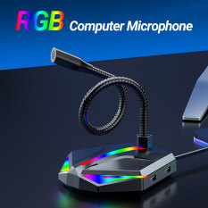 Mic thu âm máy tính Lighting RGB 360 độ âm thanh Pickup Non-Slip phát trực tiếp micrô USB cho PC