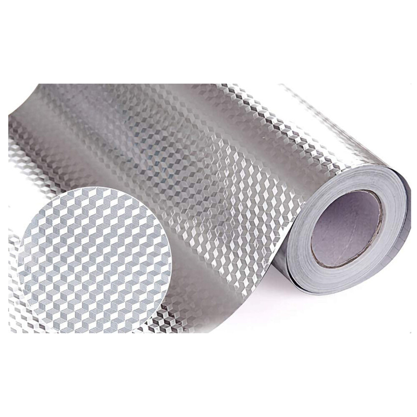 Kitchen Backsplash Sticker Kitchen Oil-Proof Sticker Wallpaper Kitchen Self-Adhesive Aluminum Foil Sticker Suitable for Cabinet Countertops and Drawer Lined Shelves 15.7x118 inches