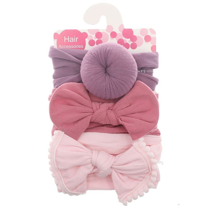 【HOT】 3Pcs/Set Solid Color SoftElastic Baby Headband BowsNewbornHeadbandsAccessoriesHaarband