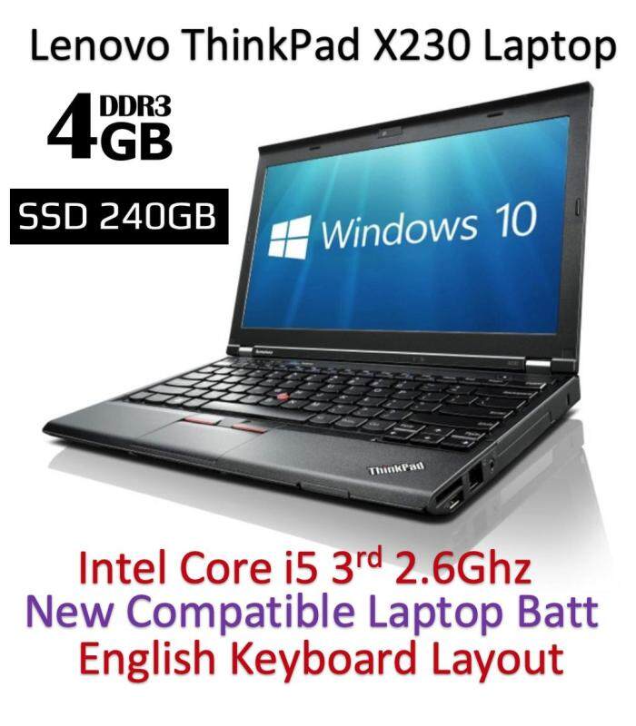 Refurbished Lenovo Thinkpad X230 with New Battery (Core i5 3rd Gen 2.6Ghz / 4GB RAM / 240GB SSD / Win 7 COA / Win 10 Pro / Bag (3 Mth Warranty for Laptop and 1 Mth Warranty for Adaptor and Battery) Used Laptop Notebook Malaysia