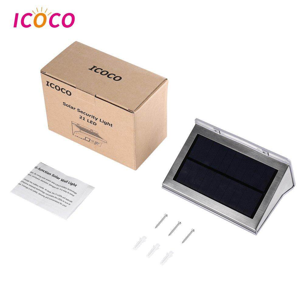 ICOCO 21 LED 330LM Cảm Biến Chuyển Động Tích Hợp B * attery Tiết Kiệm năng lượng Cuộc Sống Lâu Dài Đa chức năng Kích Hoạt Năng Lượng Mặt Trời An Ninh đèn