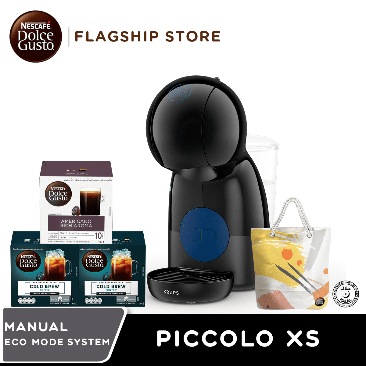 NESCAFÉ® Dolce Gusto® Piccolo XS (Black) Manual Coffee Machine + (Pack of  3) Black Coffee Coffee Capsules Bundle Set | Lazada