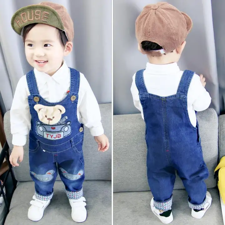 infant boy denim overalls