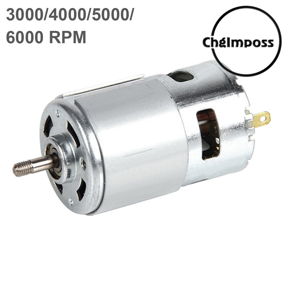 Chgimposs 12-24v 775 dc motor 3000-6000rpm high speed large torque gear motor with ball bearing