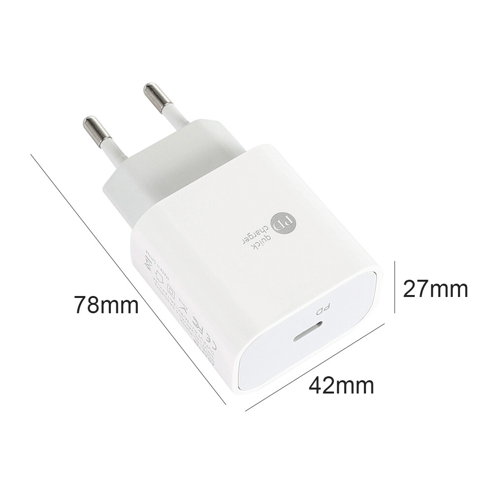 US EU Plug USB C Charger 20W PD Type C Wall Charger Adapter for iPhone 12