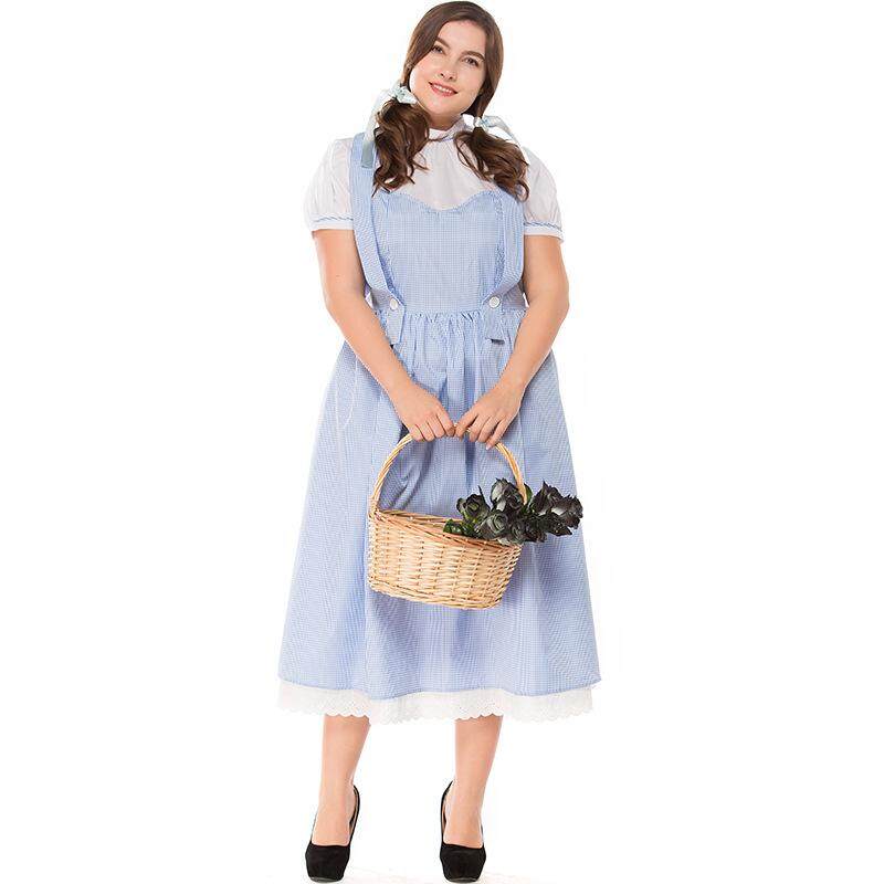 Plus Size Wizard of OZ Dorothy Family Costume Cosplay Dress Adults Women Halloween Princess Cosplay Fancy Party Dress Up