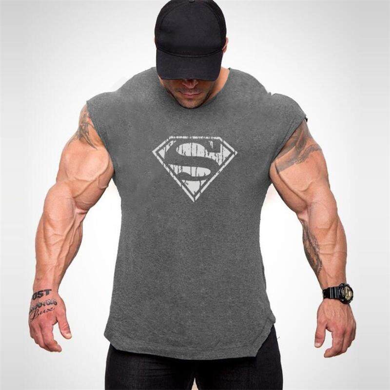 Terbaru Desain Gym Kaus Kutang Pria Singlet dengan Tudung untuk Pria Katun Stringer Binaraga Tank Top