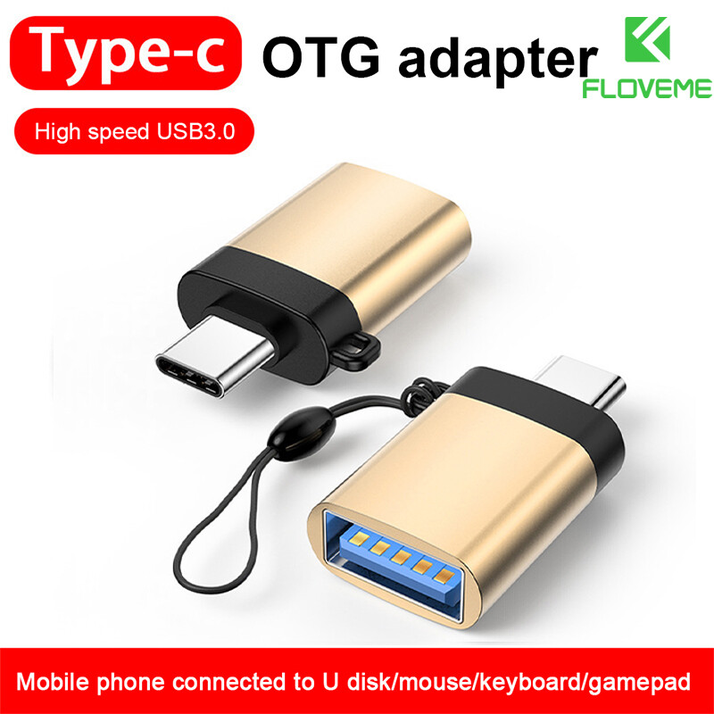 Floveme usb c otg adapter high speed usb 3.0 to type c adapter for macbookpro xiaomi huawei mini usb adapter type-c otg cable converter 1piece pack