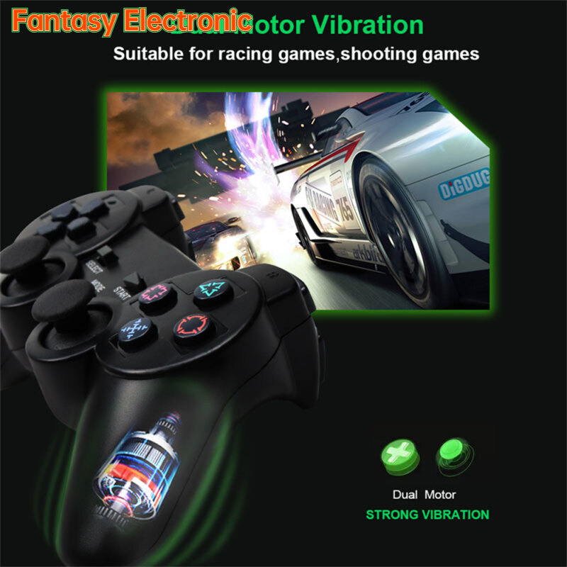 FE Fast Response No Delay Wireless Gamepad Double Vibration Shock Joypad Usb Pc Game Controller Compatible For Sony Ps2 Console Joystick