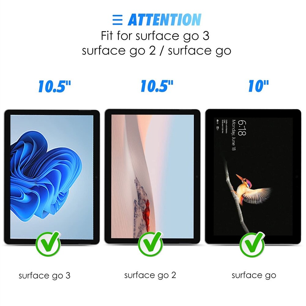 (1-2 Packs) Tempered Glass For Microsoft Surface Go 1 2 3 10 10.5 2018 2020 2021 Anti-Scratch Screen Protector Tablet Film