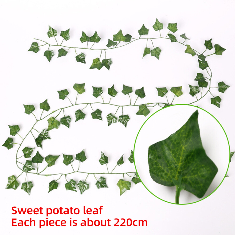 220cm artificial plant artificial rattan plastic artificial green leaf for home decoration