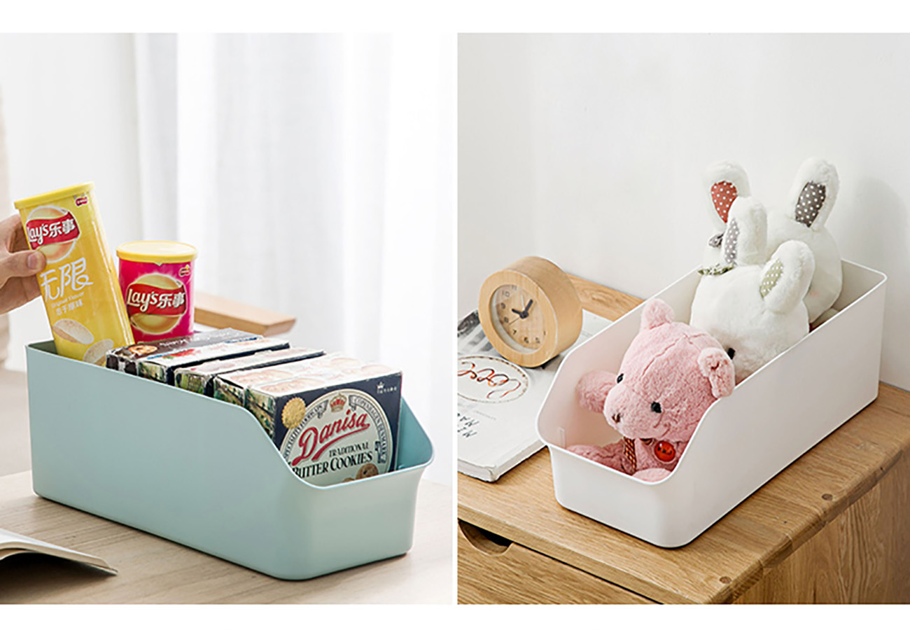 CNMF 1pcs Plastic Storage Box Storage Containers for Kitchen Fridge Cabinet Freezer Desk Organizer