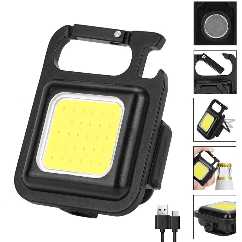 Mini LED Flashlight Pocket Clip Mutifuction Portable Flash Light Pocket Work Light Outdoor Camping Fishing Climbing Lantern