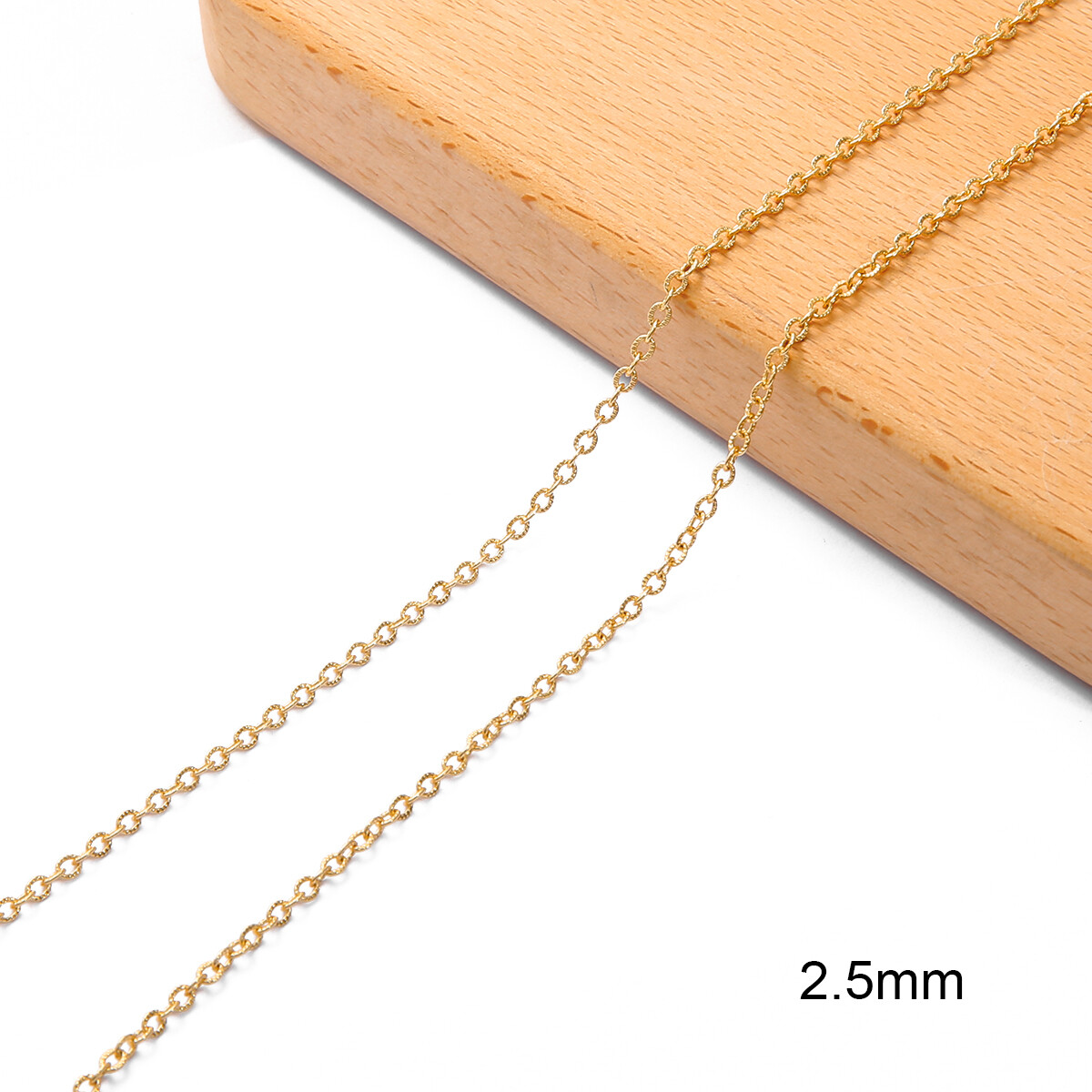 1 Meter/String 18k Gold Plated Copper Chain Round Flat Cross Chains For Bracelet Necklace DIY Sunglasses Chains Jewelry Findings