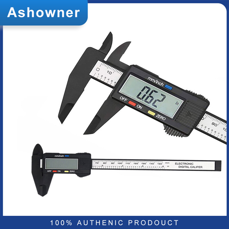 Ashowner 150mm Electronic Digital Caliper 6 Inch Carbon Fiber Vernier Caliper Gauge Micrometer Measuring Tool Digital Ruler