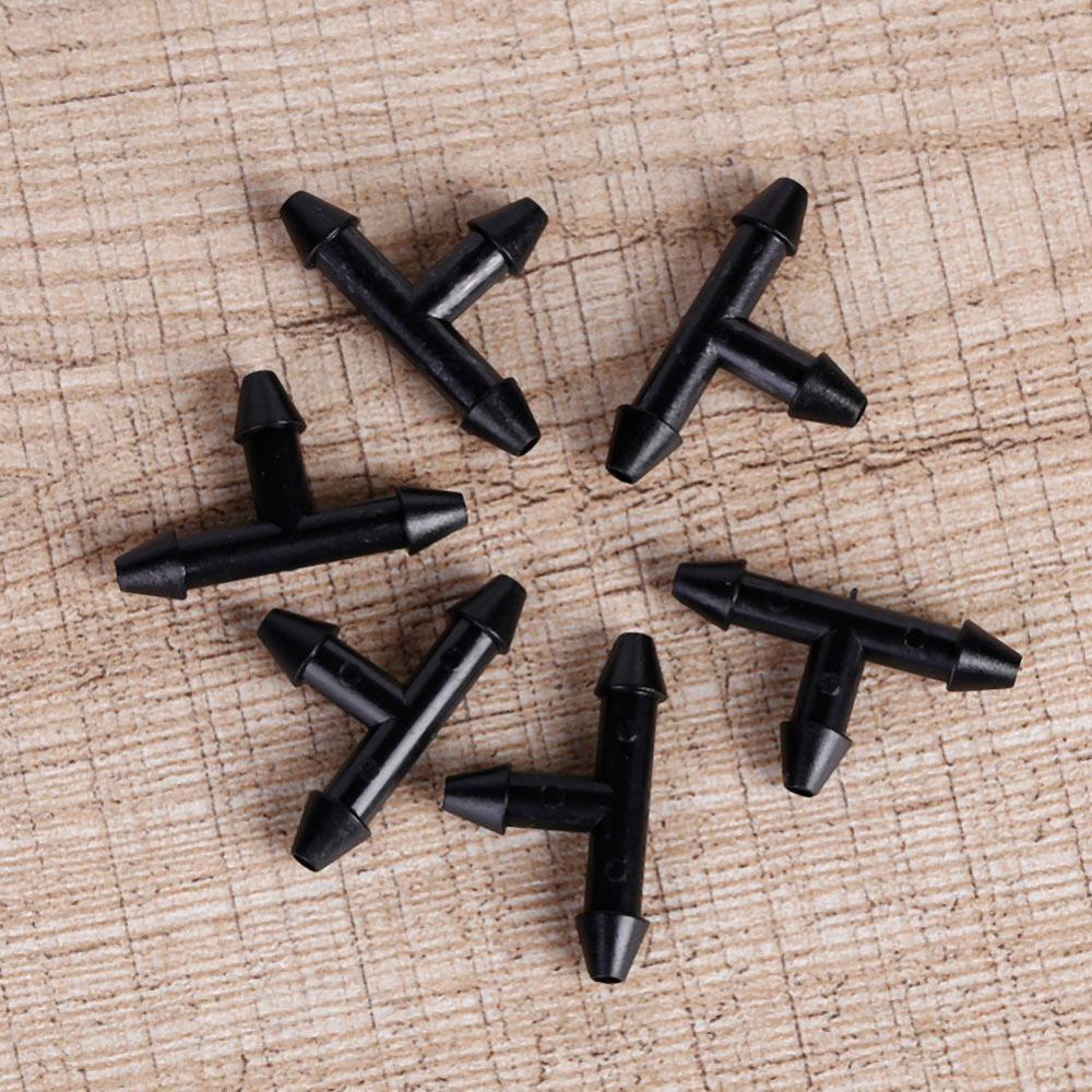 50pcs 3/5 Micro Drip Pipe Connector Plastic Irrigation Barbed Connectors Portable Multi-function Lightweight for Watering Systems