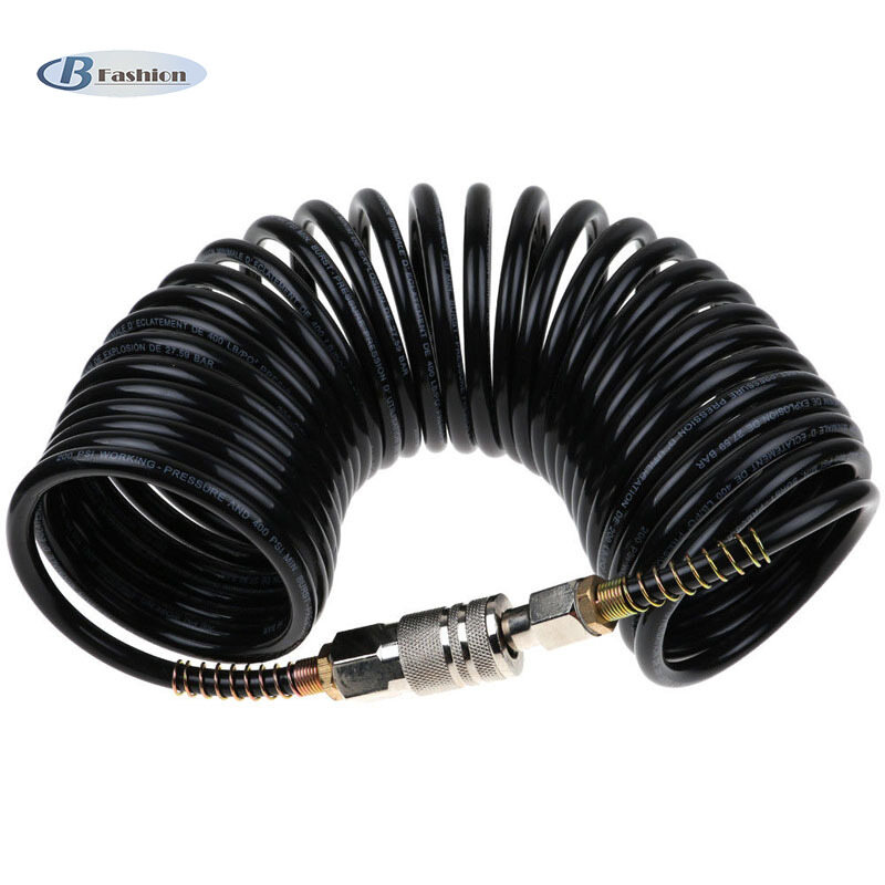 B-F 7.5M/25FT Air Hose Fittings Recoil Pneumatic Airline Compressor 200 PSI Quick Coupler