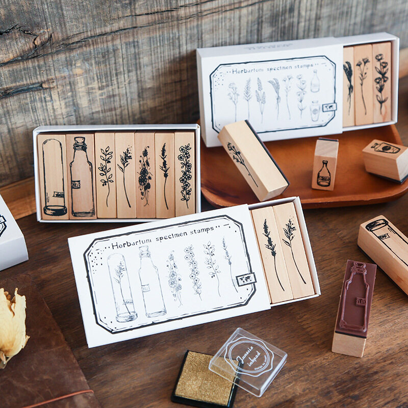 ธรรมชาติชุดRetroพืชPlannerแสตมป์DIYไม้ยางแสตมป์สำหรับอัลบัมเครื่องเขียนScrapbookingแสตมป์มาตรฐาน
