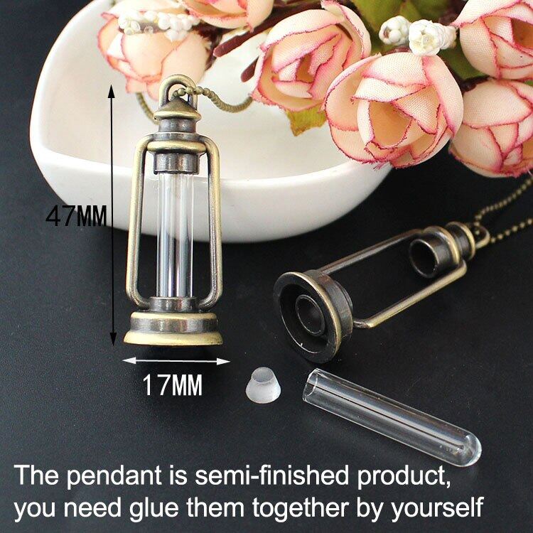 2PCS Glass Vials For Rice Jewelry Wirting Name Make A Wish Copper