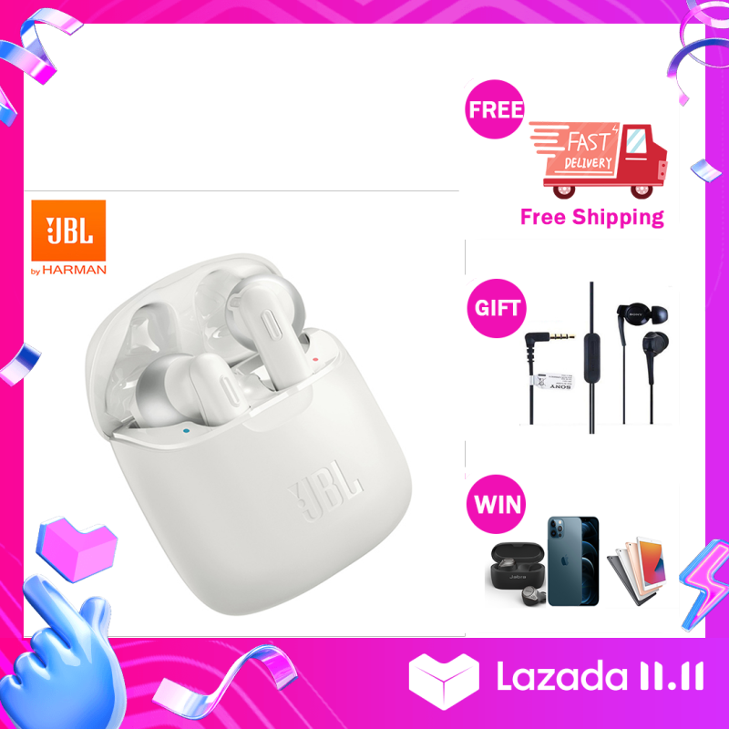 Original for JBL T220TWS True Wireless Bluetooth Earphones TUNE220 Stereo Earbuds Bass Sound Headphones Headset T220 TWS with Mic Charging Case Singapore