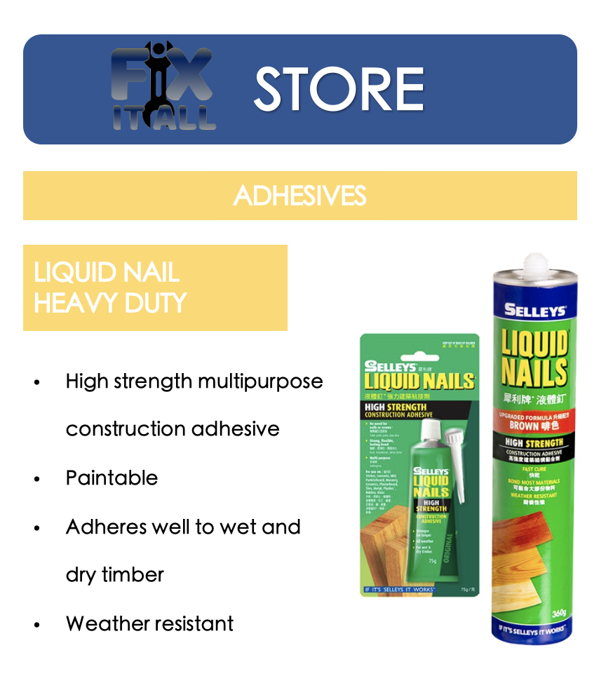 Selley Liquid Nail 320g -High Strength Construction Adhesive High Strength  Super Glue | Lazada