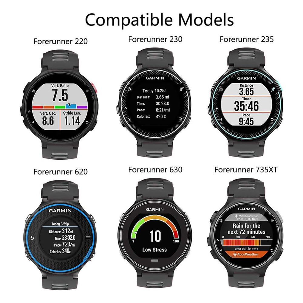 Compatible for Garmin Forerunner 735XT Straps, Soft Silicone Replacement Watch Bands for Garmin Forerunner 230/235/ 620/630/ 735XT Smart Watch