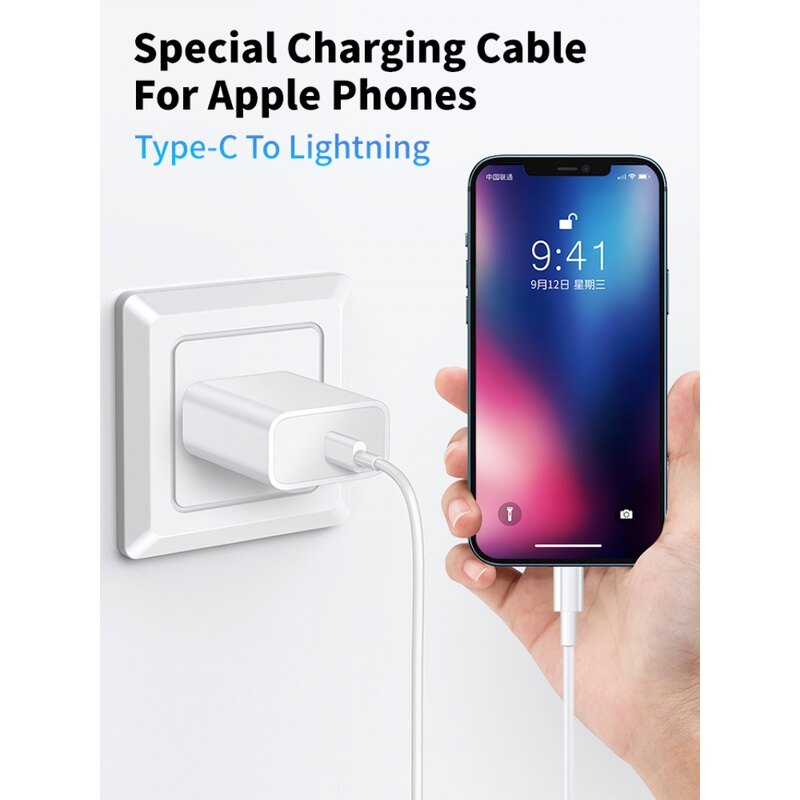 FONKEN Cáp Sạc Nhanh PD 20W USB C Sang Lightning PD USB-C Truyền Dữ Liệu Đồng Bộ Type C TypeC Cho iPhone 12 Apple