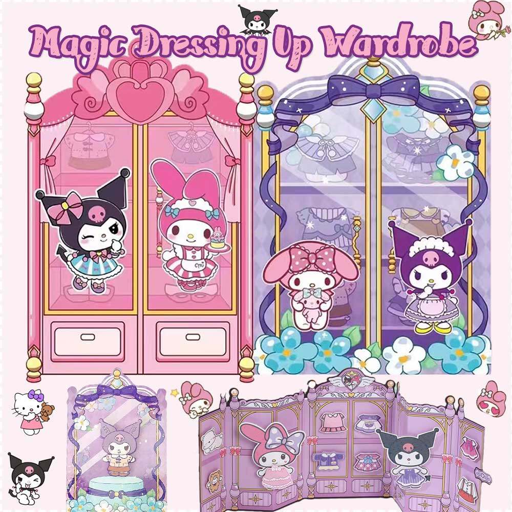 sanrio-melody-kuromi-laser-dress-up-wardrobe-diy-children-s-sticker