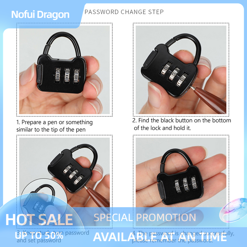 Nofui Combination Password Lock Portable Travel Luggage Case Security Lock Padlock
