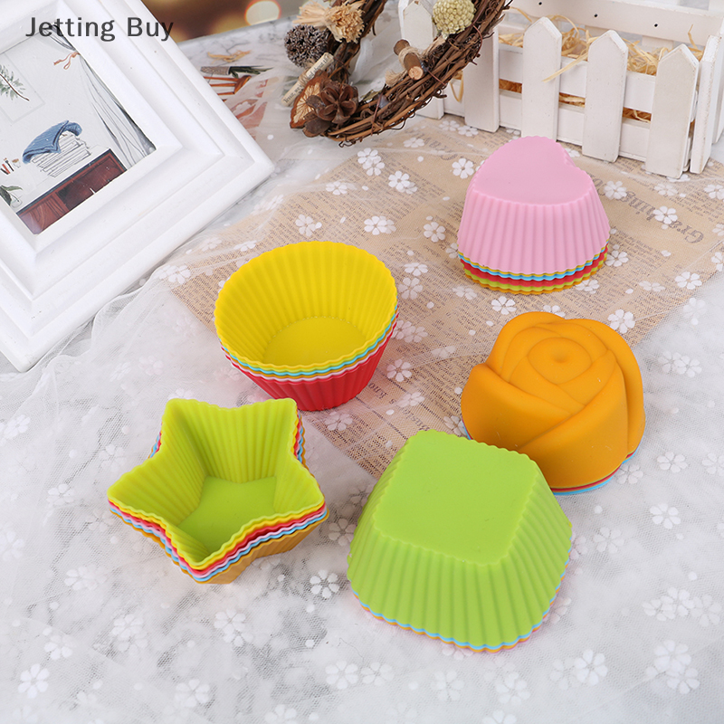 【Jettingbuy】 Flash Sale 6PCS Silicone Cake Cupcake Cup Cake Tool Bakeware Baking Silicone Mold Cupcake
