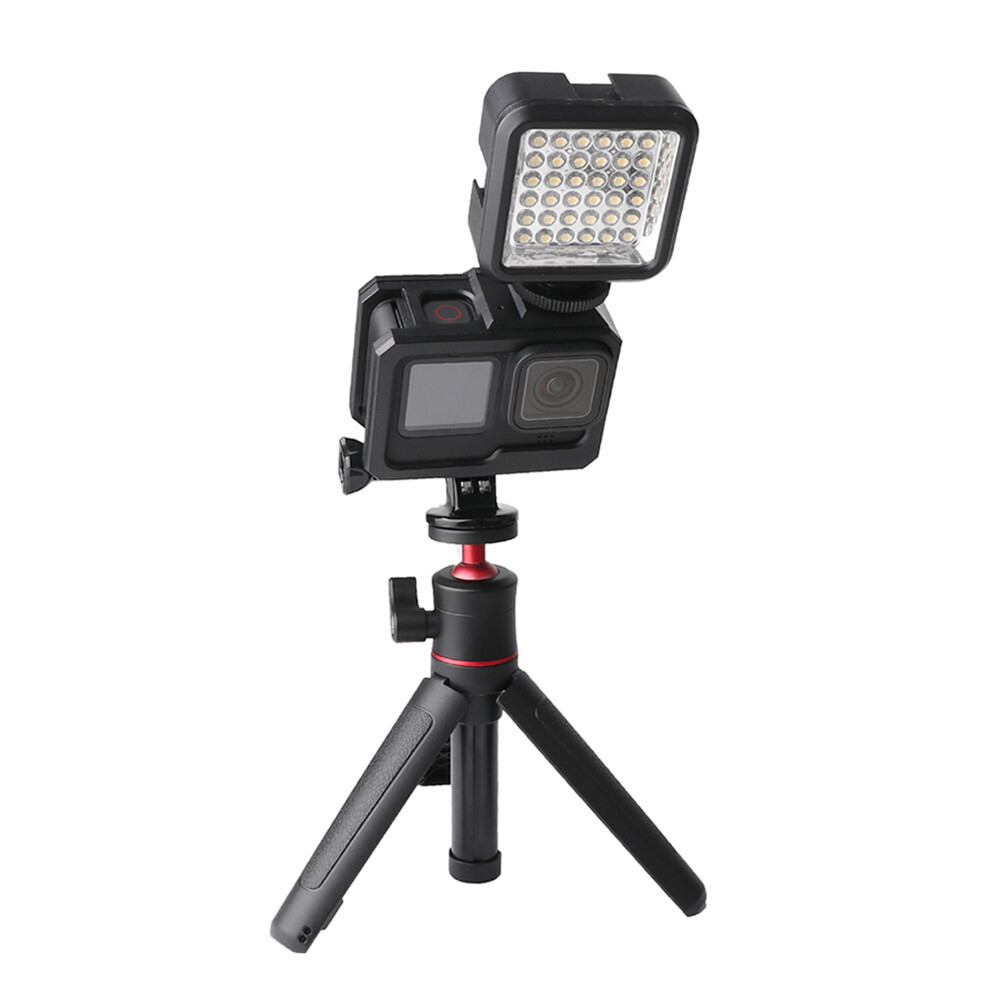 Black Housing Frame Case for GoPro Hero 10 9 Protective Cage Camera Cold Shoe Mount