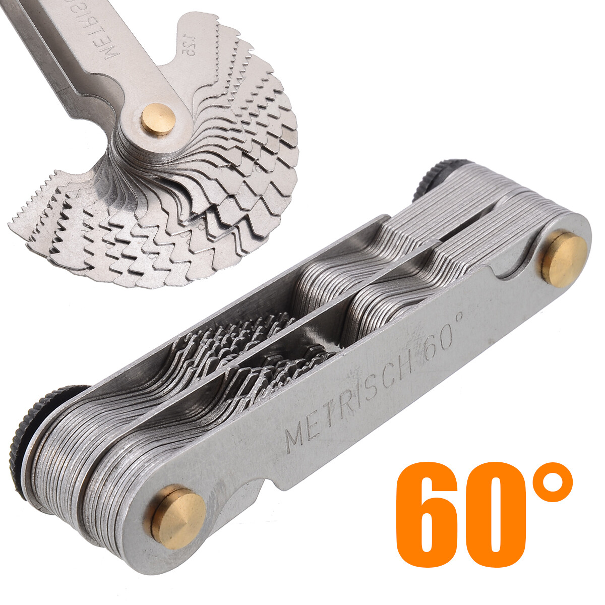 60Degree 50° Whitworth Metric Screw Thread Pitch Gauge Blade Gage Measuring Tool